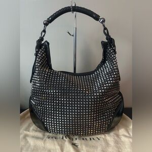 **SOLD**Burberry Prorsum Black Studded Leather Hoxton Hobo